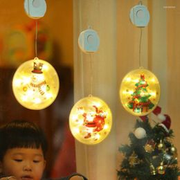 Strings Christmas Lights Led Suction Cup Window Hanging Fairy String Lichte sfeer Scene Decor Feestelijke decoratieve kleurlamp