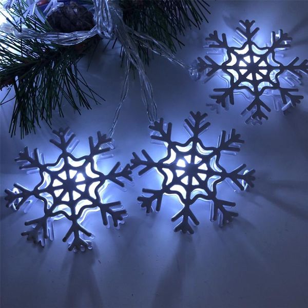 Cordes Lumières De Noël Flocon De Neige Chaîne À Piles Étanche Fée Pour Chambre Patio Salle Garden Party Maison XmasLED LED