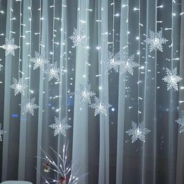 Chaînes de Noël Flocon de neige LED Guirlande lumineuse Rideau fête de vacances étanche peut être connecté à la fée des vagues