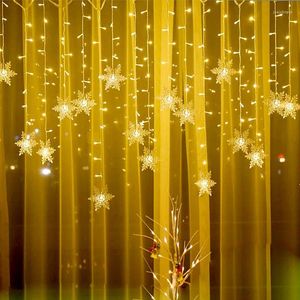 Snaren Kerst Sneeuwvlokken LED Gordijn Lichtslingers Knipperlicht Waterdicht Vakantie Feest Aansluitbaar Fee