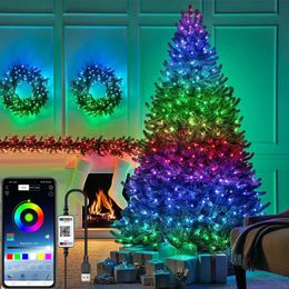 Strings Arbre de Noël Décor Fée Lumière Bluetooth USB LED Guirlandes Pour Chambre Joyeux Noël Lampe Extérieure Année Décoration Navidad