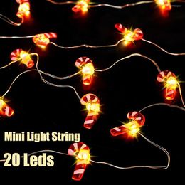 Strings Classic Xmas Series LED Fairy String Lamp Powered Candy Crutch Bell Garland Light Home Ornement Chambre d'enfant Décoration de Noël