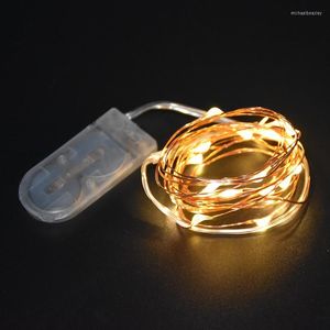 Strings CR2032 Batterij bediende 2m 20 LED Koperdraad Lichten voor Xmas Garland Party Wedding Decoration Christmas Fairy