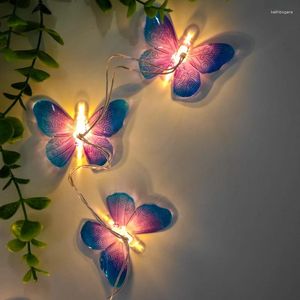 Snaren Decor Vlinders Licht Feestdecoratie Paarse Vlinder Neon LED Lichtslingers