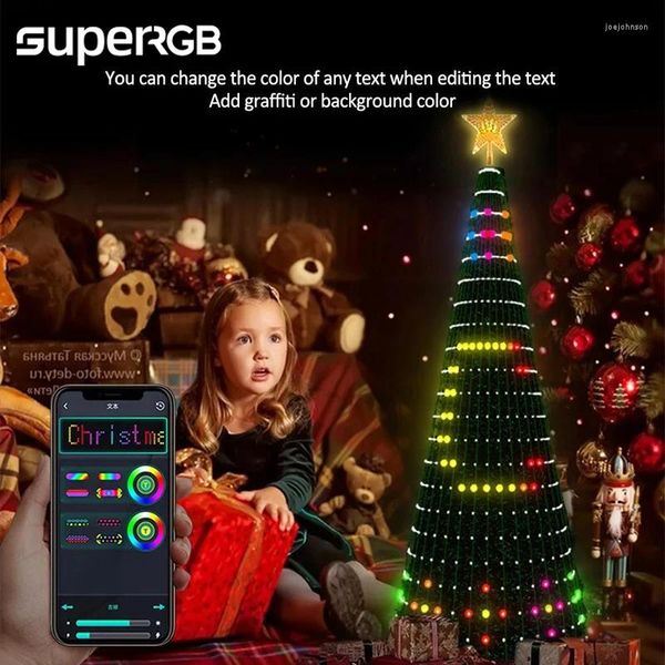 Cordes DIY Arbre De Noël Guirlande Lumières App Image LED RGB Chaîne Lumière Bluetooth Contrôle Noël