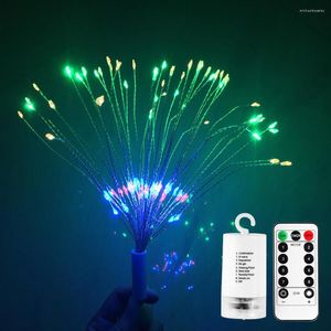 Cordes bricolage feux d'artifice LED fée guirlande lumineuse à piles RF télécommande noël pour jardin maison fête vacances décoration