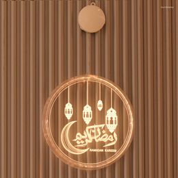 Cuerdas Eid Adha Ramadán decoración Luna noche regalos Islam musulmán Mubarak fiesta luz hogar pared ventana colgante Mesa adornos