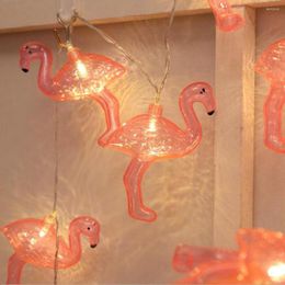 Strings Guirlandes lumineuses LED décoratives nouveauté Flamingo String Light 1 m 10 LED guirlande de Noël Halloween décor de vacances alimenté par batterie JQ