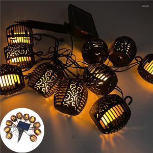 Strings Fairy Lights Led String Flame Lantern Solar Light Outdoor Garden slingerdecoratie verlichting