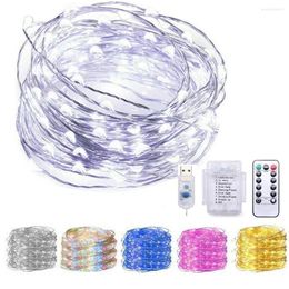 Strings Fairy Lights USB / Battery bediende LED -string Remote Regeling Timer Twinkle 8 Mode 5m 10m 20m Firefly Light