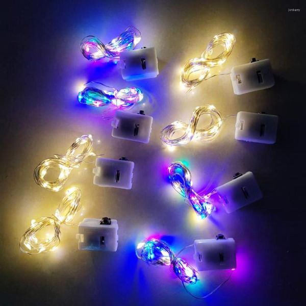 Cordes guirlandes lumineuses avec 3 modes de vitesse à piles LED guirlande fil d'argent noël étanche Mini luciole