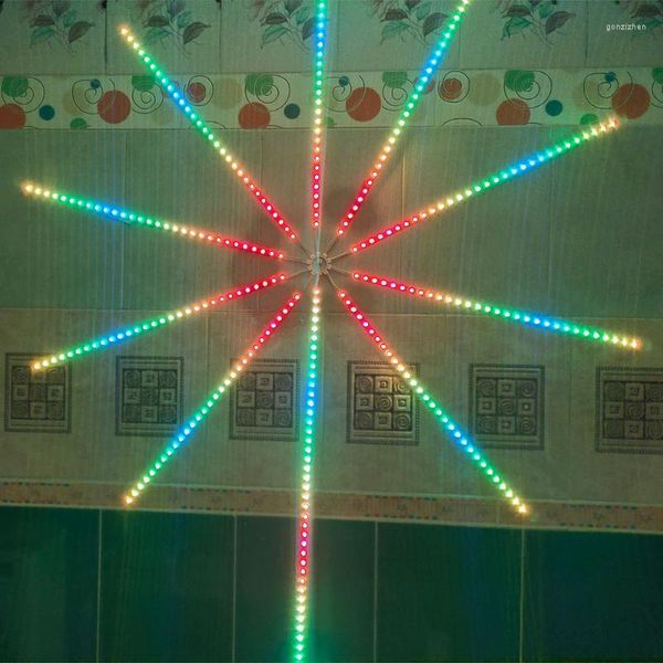 Cuerdas fuegos artificiales LED tira inteligente RGB hadas luz música Control meteorito lámpara marquesina boda hogar TV retroiluminación decoración de vacaciones