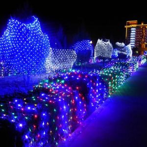 Cuerdas Luces de cadena intermitentes Malla de red Luz de hadas impermeable Festival romántico para lámpara de paisaje LED