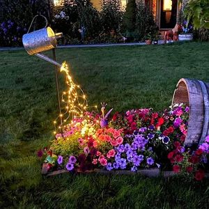 Cordes Jardin Décoration Éclairage Solaire Arbre Rotin Lumières Coppers Fil De Noël En Plein Air Fête De Mariage Rideau Guirlande LED LED