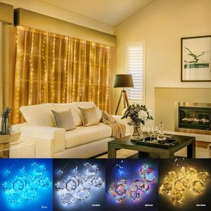 Guirlande à cordes vacances rideau de noël cascade guirlandes lumineuses 3MX3M alimenté par USB décoration fête de mariage extérieur jardin chambre LED LED