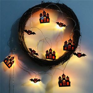 Cuerdas Halloween Murciélago Fantasma Castillo Cadena Luces Niños Dormitorio Decoración Carnaval Fiesta Decoración NightLightLED LEDLED LED