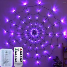 Strings Halloween Black Spider Web Lights 2.3ft 70led Purple Light Net Wall met afgelegen indoor Ourdoor Garden Yard Decor