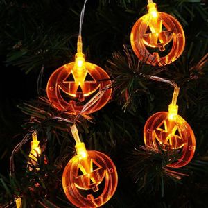 Strings Halloween LED -snaarverlichting draagbare pompoen spook skeletten voor thuisbar feestdecoratie 5 meter 20 lamp