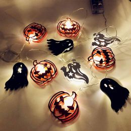 Snaren Halloween Lichtslinger 10/30leds Pompoen Vleermuis Spooklichten Ramadan Kerstfestival Thuis Feest Tuin Buiten DecoratieLED LEDLED