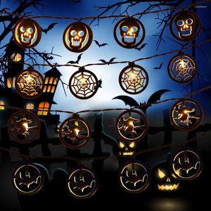 Strings Halloween Light String Holiday Lighting Scenic Lampe extérieure imperméable Wizard Skull Bat Guirlande Décor d'hiver pour la maison