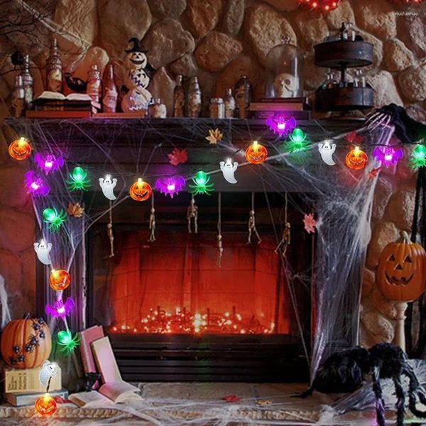 Cadenas Luz de cuerda de Halloween con control remoto impermeable 8 modos de iluminación de calabaza de bate de bate operada por batería