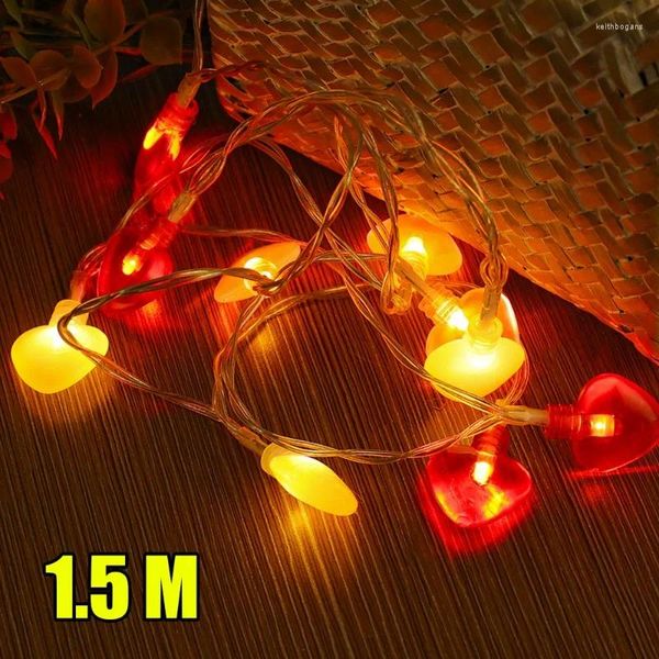 Guirlande lumineuse LED en forme de cœur, alimentée par batterie, guirlande lumineuse féerique pour la saint-valentin, année de mariage, décoration de fête de noël