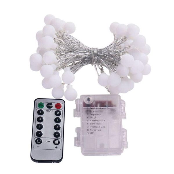 Cordes hlzs-remote temporisation étanche 5m 50 LED Globe extérieur Lights 8 modes MODES FAIT BOURSE BLANC GRATINE FAIT LLED