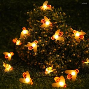 Cuerdas vacaciones abeja Led cadena luces de hadas decoraciones para árboles de Navidad para el hogar al aire libre boda jardín Patio guirnalda decoración de la calle