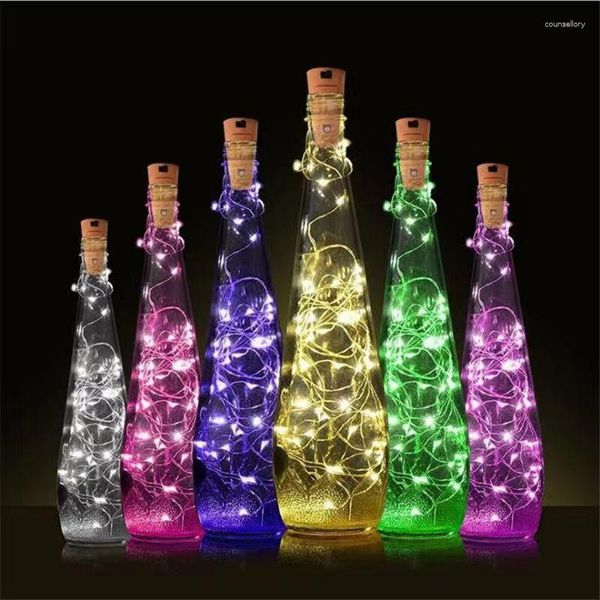 Cordes décoration de vacances 1-3M bouchon de bouteille pour verre artisanat LED fée guirlande lampes fil de cuivre lumières guirlande mariage fête de noël