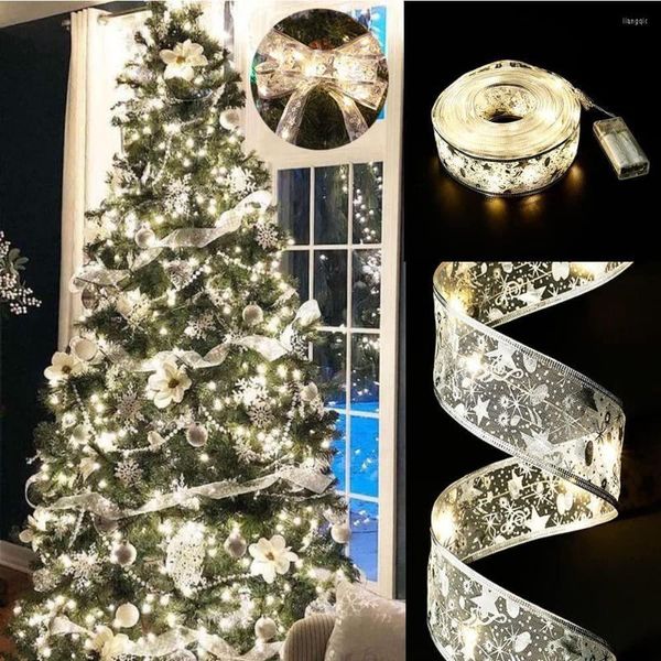 Cuerdas Iluminación de vacaciones Hada Cinta de doble capa Cadena de luces de Navidad para el año del árbol de Navidad Decoración de la boda del hogar Navidad