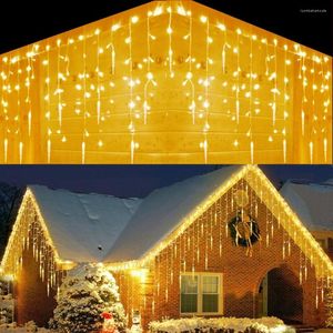 Cuerdas de iluminación festiva, guirnaldas de luces de cortina de carámbano Led para adornos navideños, decoración navideña de 0,6/0,7/0,8 M