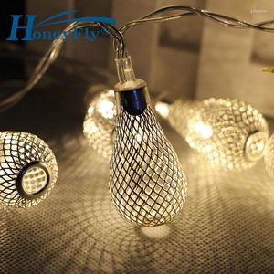 Strings Honeyfly 20 LEDS String Light Battery Faire du sapin de Noël Festival de mariage Garland Festival Home Decoration Hollow Pendant