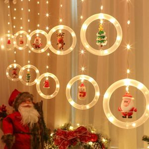 Cordes Ménage Guirlande Lumineuse De Noël Décoration Fenêtre Éclairée Décor Suspendu Lumières De Noël Pour Vitrine De Fête