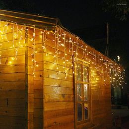 Cuerdas Tira de hielo LED Cadena de luces Cortina Festival estrellado Decoración de la boda Hogar para la decoración de la habitación Anillo de luz