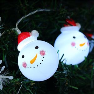Strings Jiguoor 1,2 m batterij aangedreven Snowman 10 LED STRING LICHT BOLB Kerst Tree Decor Fairy Warm Wit/Wasthalte stringsleding