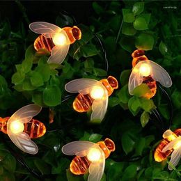Cordes Junejour énergie solaire lumière 10/20/30/40 LED en forme d'abeille lumineuse chaîne lumières jardin fête extérieur décor lampe fée