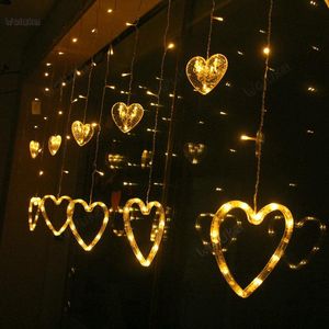 Cordes lanterne chaîne lampe amour rideau décoratif filet rouge chambre disposition adolescent coeur décoration CD50 W02LED LED