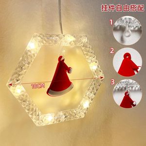 Cordes en cuir ligne lumières hexagone anneau rideau de noël forme de dessin animé chambre Led décoratif