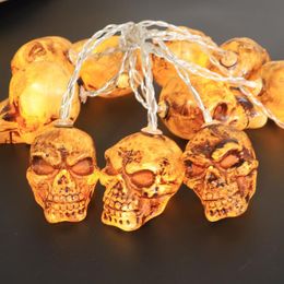 Cuerdas LED 1,5 m Calabaza de Halloween Araña Murciélago Cráneo Cadena Luces Lámpara DIY Colgante Decoración de terror para suministros de fiesta en casa LED StringsLED