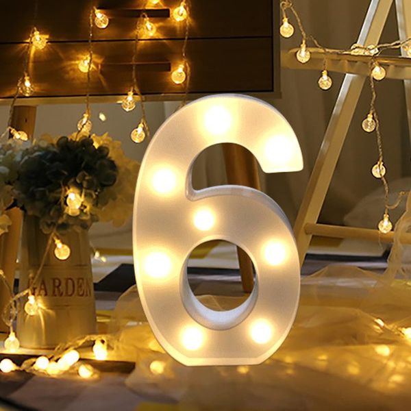 Chaînes LED Numéro de l'Alphabet Lettre Numérique Lumière Blanche Symbole de Décoration Décoration Murale Intérieure Fête de Mariage Affichage de la Fenêtre LightLED StringsL