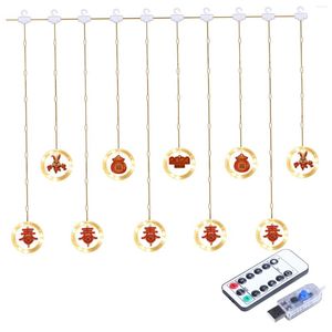 Strings LED Chinese Spring Festival String Licht Warm White Lighting Remote Regeling Lamp Ornament voor Yard Bar Slaapkamer Decoratie