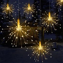 Strings Led Christmas Decoration Lights Fireworks Dandelion Shape Outdoor Waterdichte feestelijke sfeer Licht kan worden opgehangen onder de boom