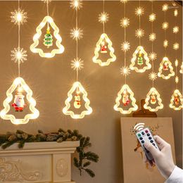 Cordes LED Noël Guirlande Rideau Lumière USB/Alimenté Par Batterie Guirlande Lumineuse Chaîne Chambre Salon Vitrine Fête De Vacances Décor