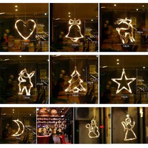 Cordes LED lumières de Noël décorations de fenêtre intérieure avec ventouse pour arbre de fête d'anniversaire de vacances DT