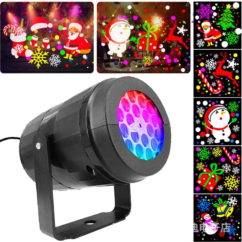 Strings Led Christmas Projector Lights 16 Pattern Decoration Colorful Rotating Snowflake Light For Balcony Carnival Wedding Home Windows