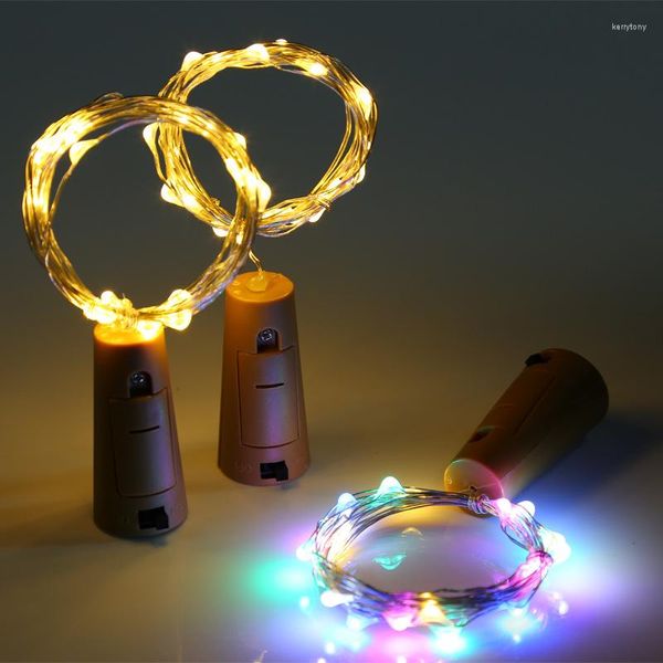 Cordes LED en forme de liège fil d'argent bouteille de vin lumières 5 paquets à piles coloré fée Mini chaîne pour fête jardin bricolage