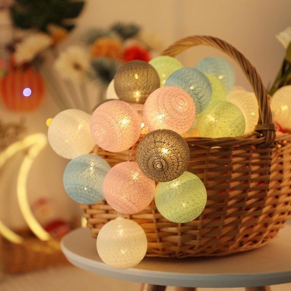 Guirlande lumineuse LED en boule de coton, guirlande lumineuse pour noël, vacances en plein air, fête de mariage, lit de bébé, décorations féeriquesLED StringsLED