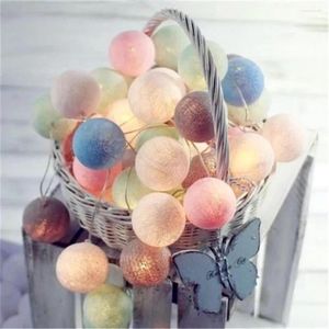 Cordes LED boules de coton éclairage chaîne guirlande intérieure lumières chambre décor pour mariage rideau jardin Halloween noël