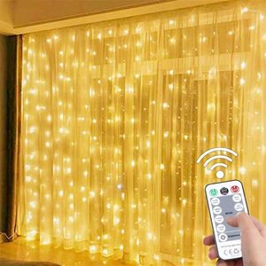 Cordes LED rideau guirlande fée lumières feston avec télécommande année décoration de noël fête décoration de mariage.