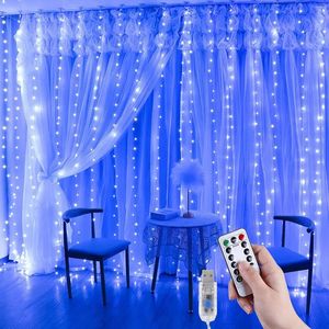 Cordes rideaux LED Garland Window Light Usb Plug Fairy Christmas Wedding Party Noël décoration de salle esthétique